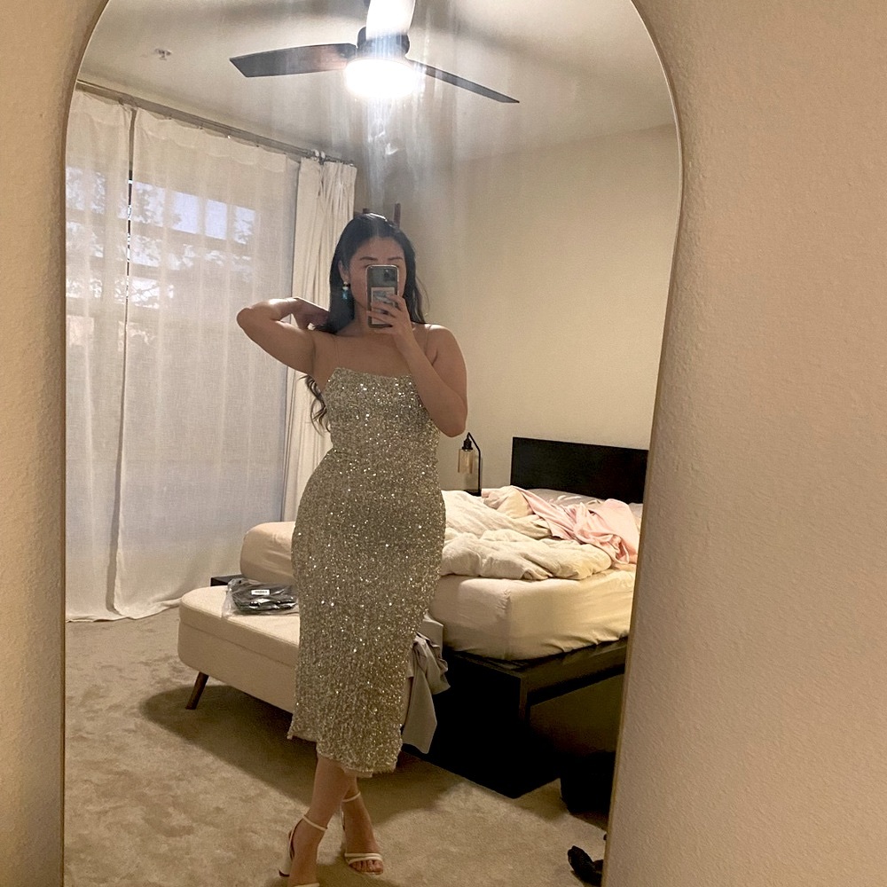 Zara Sequin Slip Dress